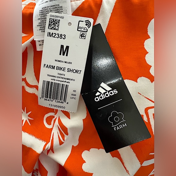 Farm Rio X Adidas Unity Orange Biker Shorts - Picture 4 of 8